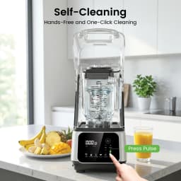 68oz Commercial Blender with Quiet Shield 2200W 6 in 1 Countertop Food Processor Easy Cleaning, for Juice, Ice Shakes, Smoothies