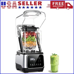 68oz Commercial Blender with Quiet Shield 2200W 6 in 1 Countertop Food Processor Easy Cleaning, for Juice, Ice Shakes, Smoothies