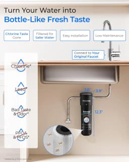 Waterdrop 10UA Under Sink Water Filter System, Reduces PFAS, PFOA/PFOS, Lead, Chlorine, Bad Taste & Odor