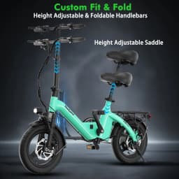Bodywel T16pro 14" Folding E Bike for Adults, 750W Motor, Electric Bicycle Dual Disc Brakes, Electric Bike for Urban Commute