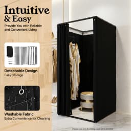 Portable Clothing Store Fitting Room, Curtain Changing Rooms, Private Room Divider, for Fit Room, Clothes Stores 100*100*200cm