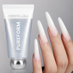 YOKEFELLOW PUREFORM Extension Gel Nail Polish 50g HEMA & TPO Free Milky White Poly Gel for Professional Salon Use PF02 Pure Snow