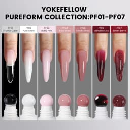 YOKEFELLOW PUREFORM Extension Gel Nail Polish 50g HEMA & TPO Free Milky White Poly Gel for Professional Salon Use PF02 Pure Snow