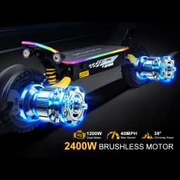 EOEOTWO Electric Scooters 40mph 2400W Dual Motors 52V23AH Battery E Scooter Adult Hydraulic Brake 11'' Off-Road Tires Escooter With APP