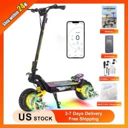 EOEOTWO Electric Scooters 40mph 2400W Dual Motors 52V23AH Battery E Scooter Adult Hydraulic Brake 11'' Off-Road Tires Escooter With APP