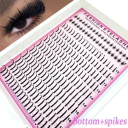 12Rows Bottom&Spiky Lashes Clusters Volume Individual Lashes Cluster Extensions Spikes Lashes Clusters DIY Fairy/Manga Eyelash