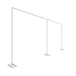 Wedding Stand 3x6m Large Wedding Arch Backdrop Frame Galvanized Iron Silver 20mm Square Tube 1m Section Shrink Connection 50x23cm Base Rustproof Weatherproof Durable for Wedding Birthday Party Decoration Outdoor Indoor Event Stand
