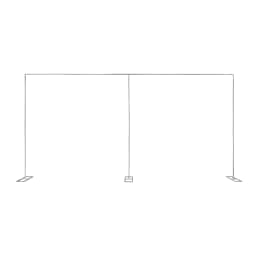 Wedding Stand 3x6m Large Wedding Arch Backdrop Frame Galvanized Iron Silver 20mm Square Tube 1m Section Shrink Connection 50x23cm Base Rustproof Weatherproof Durable for Wedding Birthday Party Decoration Outdoor Indoor Event Stand