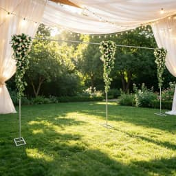 Wedding Stand 3x6m Large Wedding Arch Backdrop Frame Galvanized Iron Silver 20mm Square Tube 1m Section Shrink Connection 50x23cm Base Rustproof Weatherproof Durable for Wedding Birthday Party Decoration Outdoor Indoor Event Stand