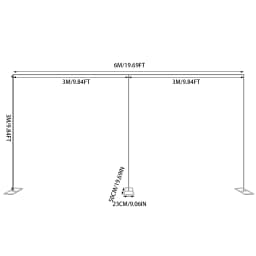 Wedding Stand 3x6m Large Wedding Arch Backdrop Frame Galvanized Iron Silver 20mm Square Tube 1m Section Shrink Connection 50x23cm Base Rustproof Weatherproof Durable for Wedding Birthday Party Decoration Outdoor Indoor Event Stand
