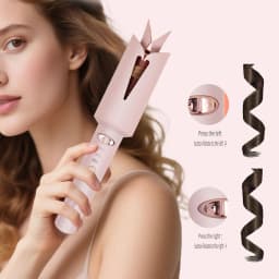 Hatteker Ceramic Negative Ion Automatic Rotating Hair Curler USB Chargeable Styling Tool for Beautiful Curls