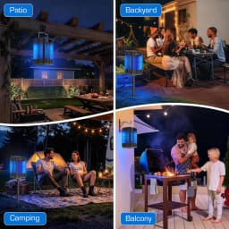 Solar Bug Zapper Outdoor Mosquito Zapper Cordless Waterproof Fly Zapper with Illuminated Light Ground Bracket