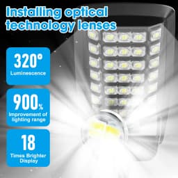 140 LED Solar Light Outdoor Solar Street Light, 6000mAh Waterproof Automatic Sensing Street Light with Remote for Garage Garden