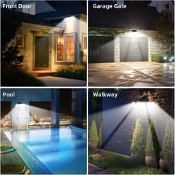 1/2PCS 164LED Motion Sensor Outdoor Street Lights, Solar Lights IP65 Waterproof, 3 Heads Security Flood Lamp, 3 Mode, for Patio