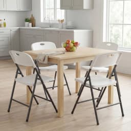 JHK 2/4/6 Pack Plastic Stackable Folding Chairs Portable Dining Chairs Set Heavy Duty with Ergonomic Back Easy to Use for Home