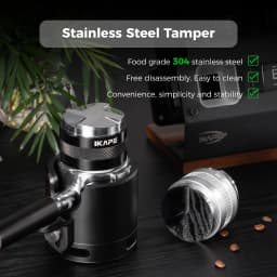 IKAPE Coffee Distributor & Tamper, 2 in 1 Adjustable Depth Espresso Distributor Tool Fit for 51/54/58mm Bottomless Portafilter