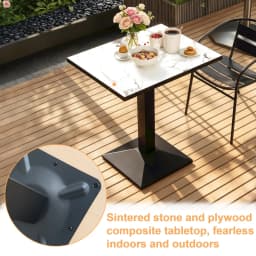 Rectangular Dining Table Bistro Tulip Design with Larger Pedestal Base for 2-4 People for Kitchen Living Room Bistro Restaurant