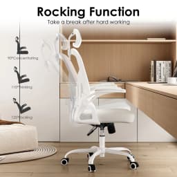 Farini Ergonomic Office Chair, Home Office Desk Chair with Adjustable Lumbar Support, Headrest & Armrest, High Back Computer Chair for Work, Study