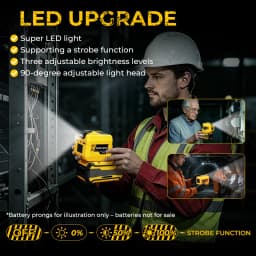 (US Stock 2-5 Days) AeternaSol 250W Power Inverter For 18V DeWalt 20V MAX Battery Portable Power Station 110V AC 500W Peak Surge QC3.0 USB 20W PD 20W Type-C LED Work Light Camping Outdoor Night Fishing Job Site Hunting Blind Emergency Backup
