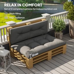 2-Seater Outdoor Tray Seat Cushion, Thick Replacement Tray Sofa Cushion