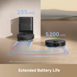 Refurbished Dreame GoVac 300 Robot Vacuum and Mop, 13000Pa Suction, Pet Hair Capets Friendly, Self-Emptying with 5L Dust Bag, LDS Mapping, App & Voice Control, Black