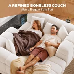 107" Chenille Boneless Couch with L - Shaped Chaise, Comfy Modular Sectional Sofa with Tufted Design, Modern, Customized