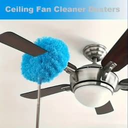Microfiber Ceiling Fan Duster with Extendable Long Handle Dust Locking Design Reusable Washable Cleaning Brush Flexible Head Effortless Dust Removal Tool for Home Ceiling Fan Household Cleaning Supplies