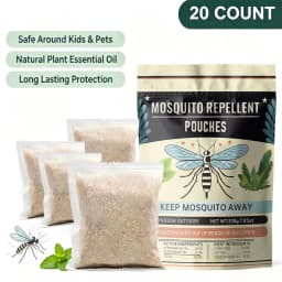 Mosquito Repellent Sachets 20 Pack, Plant-Based Natural Bug Repellent, 30 Days Long-Lasting Protection, 120 Sq Ft Coverage, Non-Toxic Mosquito Deterrent for Yard Patio Garden Camping Outdoor