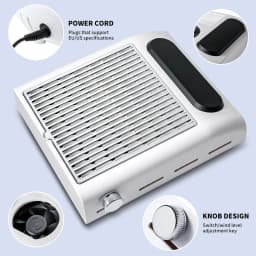 LIMEGIRL Powerful Nail Dust Collector Professional Manicure Pedicure Vacuum for Acrylic Gel Nail Polishing with Reusable Filter for Salon
