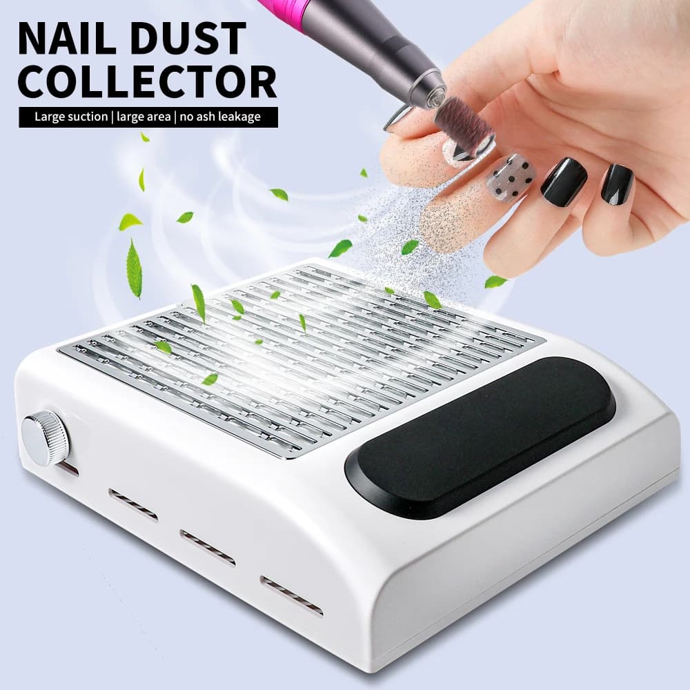 LIMEGIRL Powerful Nail Dust Collector Professional Manicure Pedicure Vacuum for Acrylic Gel Nail Polishing with Reusable Filter for Salon