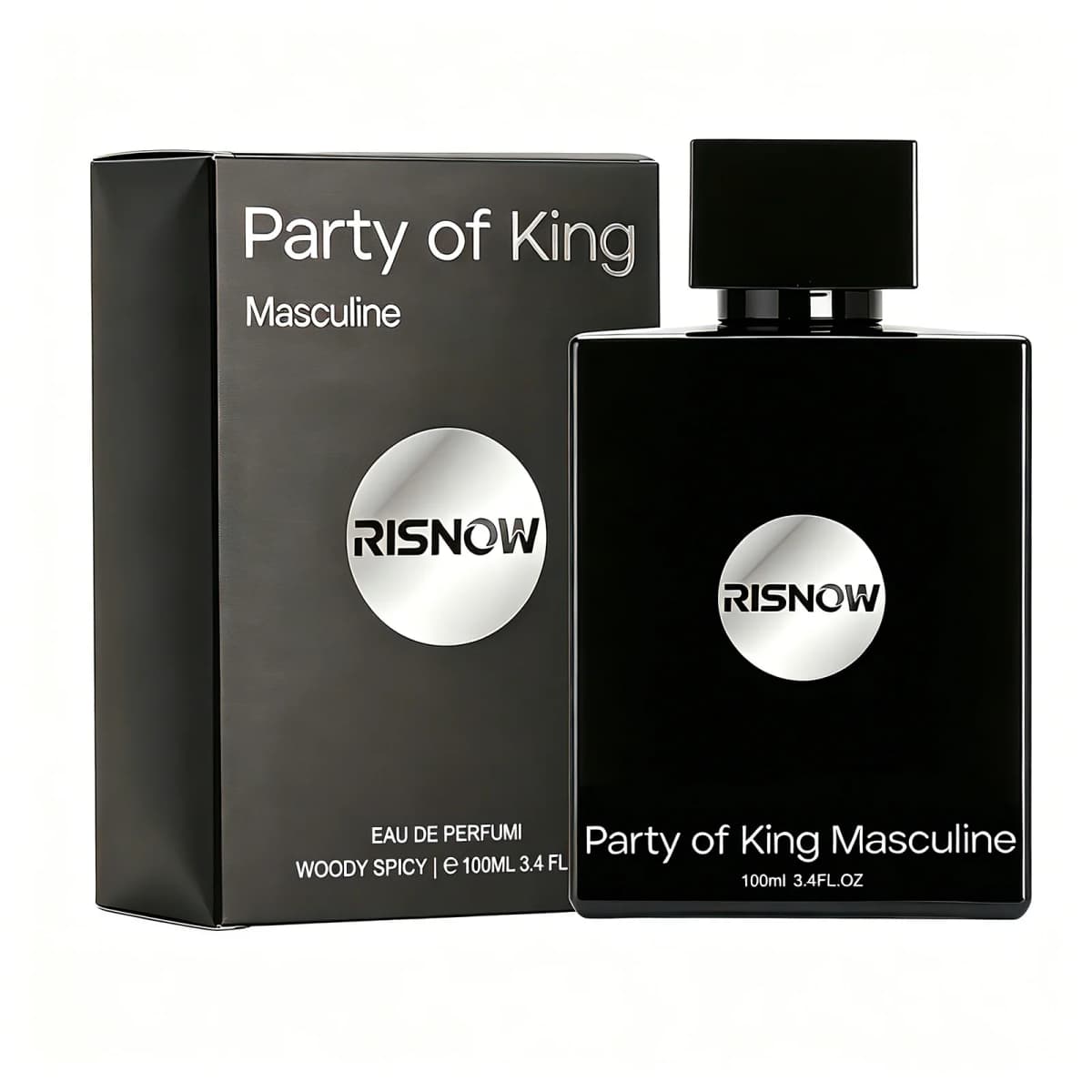 RISNOW Spicy Woody Fragrance 3.4 oz 100ml for Men - Party of King Masculine with Bergamot Pineapple Birch Patchouli Long-Lasting Luxury Arabian Men's Perfume