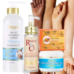 AILKE Natural Multi-Vitamin Lightening Skin Care Kit, Moisturize, Even Toning, Remove Dark and White Spots, Clean & Smooth Skin