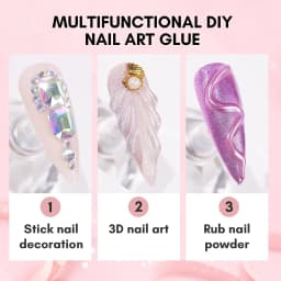 2PCS Nail Rhinestone Glue for Nails ,Makartt Super Strong Gel Glue for Rhinestones,3D Art Charm Decorations Bling Gem Bow Jewels