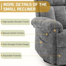 Recliner Chair, Swivel Rocker Recliner Chair for Adults, Small Recliners for Small Spaces, Manual Recliner, Customized