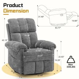 Recliner Chair, Swivel Rocker Recliner Chair for Adults, Small Recliners for Small Spaces, Manual Recliner, Customized
