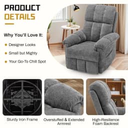 Recliner Chair, Swivel Rocker Recliner Chair for Adults, Small Recliners for Small Spaces, Manual Recliner, Customized