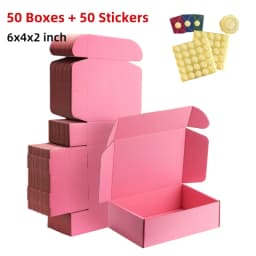 50pcs 6x4x2 Inches Black Small Shipping Boxes, Cardboard Corrugated Gift Mailer Boxes for Packaging Small Business Mailing Prese