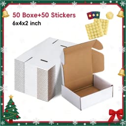50pcs 6x4x2 Inches Black Small Shipping Boxes, Cardboard Corrugated Gift Mailer Boxes for Packaging Small Business Mailing Prese