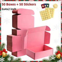 50pcs 6x4x2 Inches Black Small Shipping Boxes, Cardboard Corrugated Gift Mailer Boxes for Packaging Small Business Mailing Prese