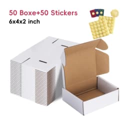 50pcs 6x4x2 Inches Black Small Shipping Boxes, Cardboard Corrugated Gift Mailer Boxes for Packaging Small Business Mailing Prese