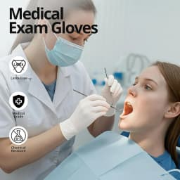 S size White Disposable Nitrile Gloves 100 Pack,Latex Free Powder Free Non-Sterile Gloves for Household, Cleaning,Food Prep and Beauty