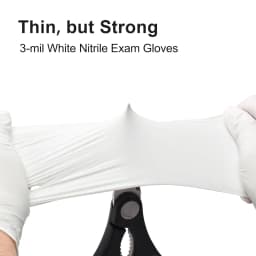 S size White Disposable Nitrile Gloves 100 Pack,Latex Free Powder Free Non-Sterile Gloves for Household, Cleaning,Food Prep and Beauty