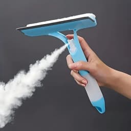 3-in-1 Window Cleaning Kit - Dual-Sided Glass Scrubber with Squeegee & Spray Bottle for Mirrors, Shower Doors, No-Streak (Blue/B