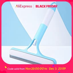 3-in-1 Window Cleaning Kit - Dual-Sided Glass Scrubber with Squeegee & Spray Bottle for Mirrors, Shower Doors, No-Streak (Blue/B