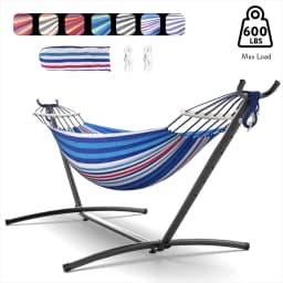 Gyroor Adjustable Stand Hammock - 600lb Capacity Stylish Hammock Bed with Storage Bag for Outdoor Relaxation