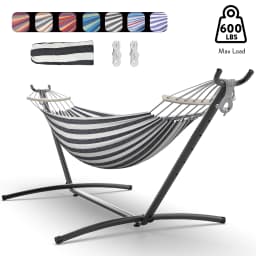 Gyroor Adjustable Stand Hammock - 600lb Capacity Stylish Hammock Bed with Storage Bag for Outdoor Relaxation