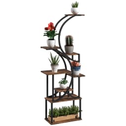 8-Tier Plant Stand, 62inch S-Shaped Plant Stands, Carbonized Treatment