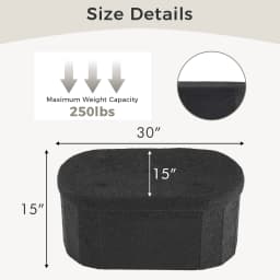 JHK 30/43IN Folding Storage Ottoman Bench with Storage Teddy Fabric Storage Chest for Bedroom End of Bed Foot Rest Bench Stool with Cushion for Home Entryway