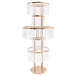 5 Tiers Gold/Silver Wedding Centerpieces Flower Stand Vase Centerpiece Acrylic Flower Stand with Hanging Acrylic