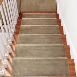 Bullnose Non-Slip Stair Treads -Ultra Plush- Washable Self-Adhesive Carpet Mats, Safety for Elderly & Pets, Peel & Stick Decor